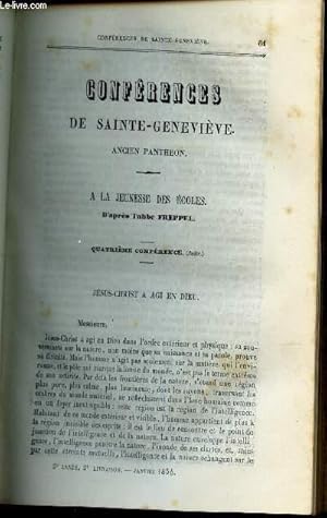 Seller image for Conferences de Sainte-Genevieve : 4e conference : Jesus-Christ a agi en Dieu/ Oraison funbre de Mgr J.E. de Mosquera for sale by Le-Livre