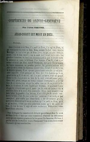 Bild des Verkufers fr CONFERENCES DE SAINTE-GENEVIEVE : JESUS-CHRIST EST MORT EN DIEU. zum Verkauf von Le-Livre