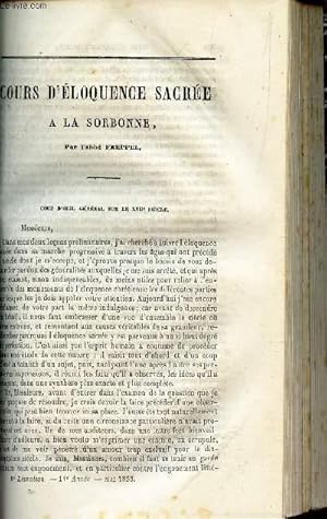 Imagen del vendedor de COURS D'ELOQUENCE SACREEE A LA SORBONNE : Coup d'oeil general sur le XVIIe siecle a la venta por Le-Livre