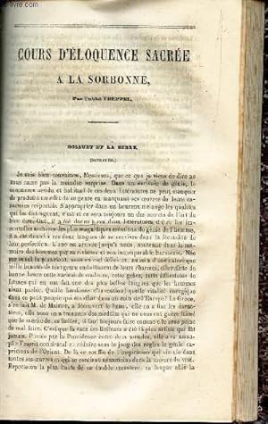 Bild des Verkufers fr COURS D'ELOQUENCE SACREE A LA SORBONNE : Bossuet et la Bible (suite et fin) / Discours par M. l'Abb Tourneur. zum Verkauf von Le-Livre