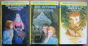 Bild des Verkufers fr Nancy Drew Mystery: (grouping) # 46 The Invisible Intruder; # 47 The Mysterious Mannequin; # 49 The Secret of Mirror Bay; -(three hard cover "Nancy Drew Mysteries")- zum Verkauf von Nessa Books