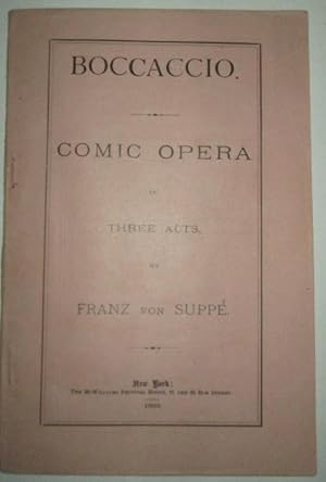 Bild des Verkufers fr Boccaccio. Comic Opera in Three Acts zum Verkauf von Mare Booksellers ABAA, IOBA