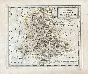 Bild des Verkufers fr Das Departement des Oberen Vienne Flusses Nr. 790" - Haute Vienne Limoges Bellac Saint Junien Chalus carte gravure map Karte engraving zum Verkauf von Antiquariat Steffen Vlkel GmbH