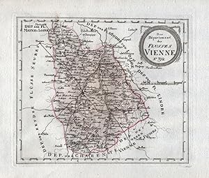 Bild des Verkufers fr Das Departement des Flusses Vienne Nr. 792" - Vienne Poitiers Chatellerault Montmorillon Loudon Chauvigny carte gravure map Karte engraving zum Verkauf von Antiquariat Steffen Vlkel GmbH