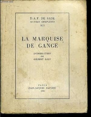 LA MARQUISE DE GANGE by D.A.F. DE SADE: bon Couverture souple (1961 ...
