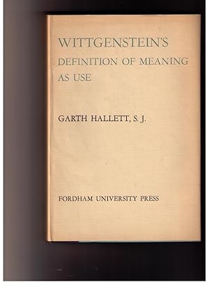 Imagen del vendedor de Wittgenstein's Definition of Meaning As Use a la venta por CARDINAL BOOKS  ~~  ABAC/ILAB