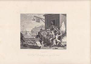 France, Frankreich, Stahlstich um 1840 nach William Hogarth, Blattgröße: 23,2 c 30,5 cm, reine Bi...