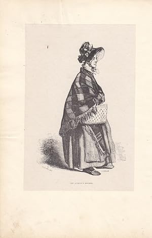 The Actress s Mother, Schauspieler, Mutter, Schultertuch, Holzstich um 1860 von La Vieille, Blatt...