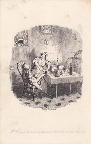 Mr Claypole as he appeared when his master was out, Holzstich um 1840 von George Cruikshank (1792...