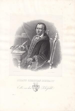 Johann Christian Schubart (1734 - 1787), Edler von dem Kleefelde, Lithographie um 1860 von M. Knä...