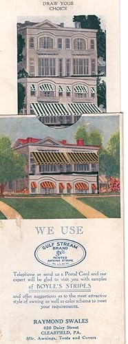 1926 Awning Ad, Sliding Card To Show Color Options: 'John Boyle's Gulf Stream Brand Painted Awnin...