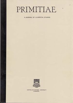 Bild des Verkufers fr Primitiae A Journal of Classical Studies zum Verkauf von Adelaide Booksellers
