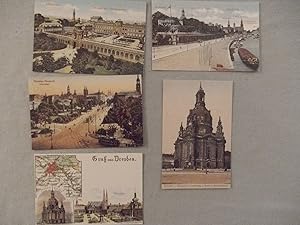 Seller image for 5 AK s Dresden, Reprints, Gebude, Panorama, Schiff, Strassenbahn, Strassenpartie, Ungelaufen. for sale by ABC Versand e.K.