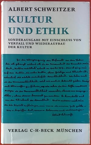 Bild des Verkufers fr Kultur und Ethik. Sonderausgabe. zum Verkauf von biblion2