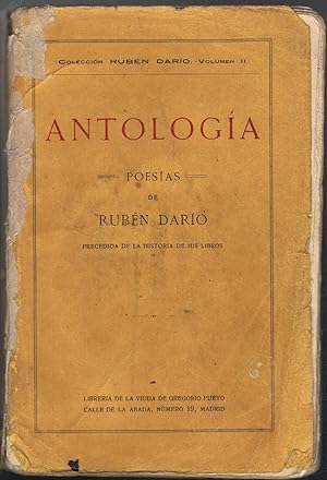 Imagen del vendedor de ANTOLOGA. POESAS DE RUBN DARO PRECEDIDA DE LA HISTORIA DE MIS LIBROS a la venta por Librera Torren de Rueda