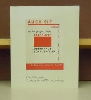 Bild des Verkufers fr Kurt Schwitters, Typographie und Werbegestaltung : Landesmuseum Wiesbaden, 6. Mai - 8. Juli 1990 ; Sprengel-Museum, Hannover, 18. November 1990 - 3. Febraur 1991 ; Museum fr Gestaltung, Zrich, April - Juni 1991. [Ausstellung und Katalog Volker Rattemeyer ; Dieter Helms unter Mitarb. von Konrad Matschke] zum Verkauf von Die Wortfreunde - Antiquariat Wirthwein Matthias Wirthwein