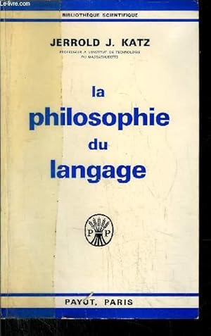 Bild des Verkufers fr LA PHILOSOPHIE DU LANGAGE zum Verkauf von Le-Livre