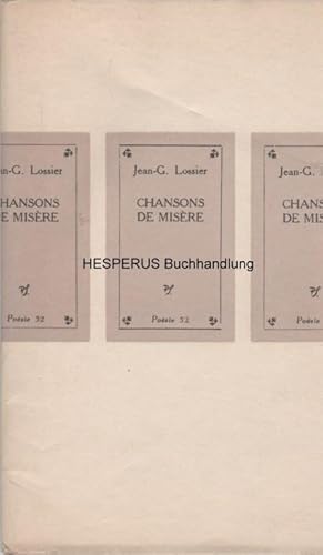 Seller image for Chansons de Misre for sale by HESPERUS Buchhandlung & Antiquariat