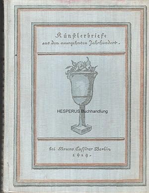 Image du vendeur pour Knstlerbriefe aus dem neunzehnten Jahrhundert mis en vente par HESPERUS Buchhandlung & Antiquariat