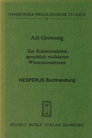 Bild des Verkufers fr Zur Rekonstruktion sprachlich realisierter Wissensstrukturen zum Verkauf von HESPERUS Buchhandlung & Antiquariat