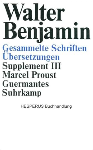 Seller image for Gesammelte Schriften - Supplement III for sale by HESPERUS Buchhandlung & Antiquariat