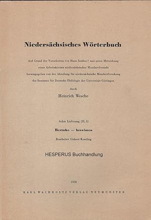 Bild des Verkufers fr Niederschsisches Wrterbuch - 8. Lieferung (II,1) zum Verkauf von HESPERUS Buchhandlung & Antiquariat