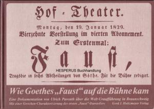 Image du vendeur pour Wie Goethes "Faust" auf die Bhne kam mis en vente par HESPERUS Buchhandlung & Antiquariat