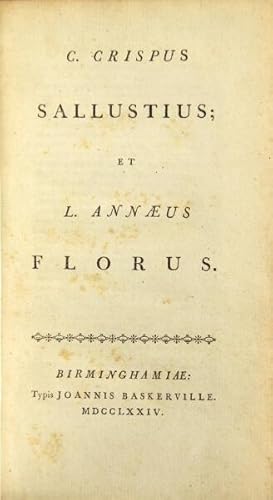 Seller image for C. Crispus Sallustius; et L. Annaeus Florus [Histories] for sale by Rulon-Miller Books (ABAA / ILAB)