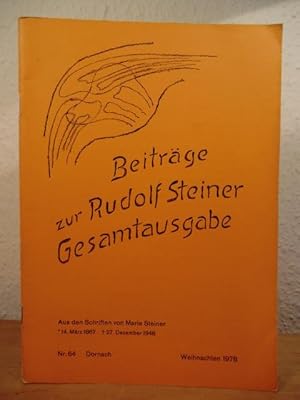 Image du vendeur pour Beitrge zur Rudolf Steiner Gesamtausgabe. Nr. 64, Weihnachten 1978 mis en vente par Antiquariat Weber