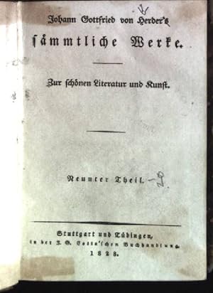 Seller image for Johann Gottfried von Herder's smmtliche Werke zur schnen Literatur und Kunst; 9. und 10. Theil for sale by books4less (Versandantiquariat Petra Gros GmbH & Co. KG)