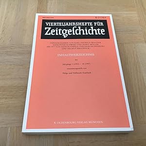 Seller image for Vierteljahrshefte fr Zeitgeschichte. Inhaltsverzeichnis der Jahrgnge 1 (1953) bis 45 (1997). for sale by nebenmond