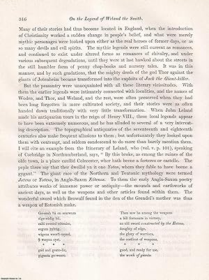 Bild des Verkufers fr On the Legend of Weland the Smith. An uncommon original article from the journal Archaeologia, 1847. zum Verkauf von Cosmo Books