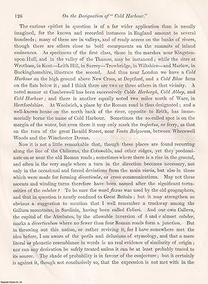 Seller image for On the Designation of Cold Harbour. An uncommon original article from the journal Archaeologia, 1849. for sale by Cosmo Books