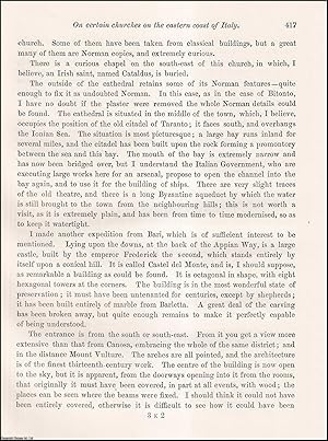 Immagine del venditore per On certain churches on the eastern coast of Italy. An uncommon original article from the journal Archaeologia, 1887. venduto da Cosmo Books