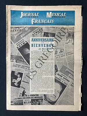JOURNAL MUSICAL FRANCAIS (Jeunesses Musicales de France)-N°100-15 SEPTEMBRE 1961