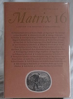 Seller image for Matrix 16. A Review For Printers & Bibliophiles for sale by Besleys Books  PBFA