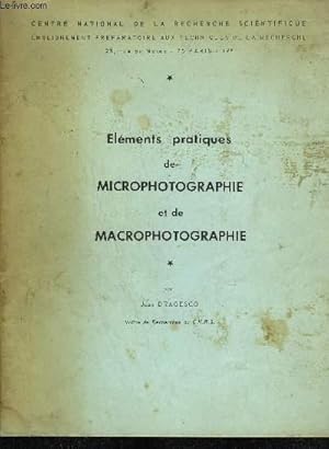Seller image for ELEMENTS PRATIQUES DE MICROPHOTOGRAPHIE ET DE MACROPHOTOGRAPHIE for sale by Le-Livre