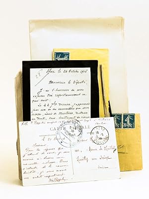 Lot de 2 Lettres autographes signées par le poète Léon Reppelin et par l'oncle du sous-lieutenant...