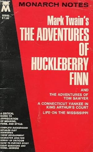 Imagen del vendedor de MARK TWAIN'S THE ADVENTURES OF HUCKLEBERRY FINN, And Other Works (MONARCH NOTES) a la venta por Le-Livre