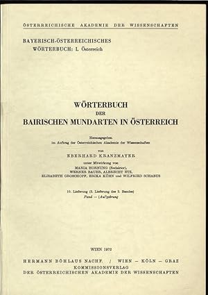 Imagen del vendedor de Wrtebuch der Bairischen Mundarten in sterreich. Lieferung 10. Pand - (Auf)parung. a la venta por Antiquariat Bookfarm