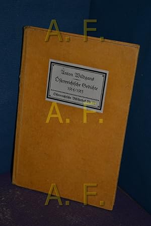 Bild des Verkufers fr Insel-Bcherei Nr.: 12 / sterreichische Gedichte 1914,1915 zum Verkauf von Antiquarische Fundgrube e.U.