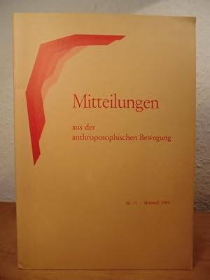 Bild des Verkufers fr Mitteilungen aus der anthroposophischen Bewegung. Nr. 77 - Michaeli 1984 zum Verkauf von Antiquariat Weber