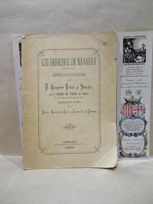 Imagen del vendedor de LOS DERECHOS DE NAVARRA. Artculos publicados por D, Gregorio Iribas y Snchez. En el Diario de Avisos de Tudela, del 7 e Febrero del 7 de Marzo de 1894 a la venta por LIBRERIA ANTICUARIA LUCES DE BOHEMIA