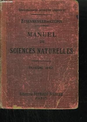 Bild des Verkufers fr MANUEL DE SCIENCES NATURELLES zum Verkauf von Le-Livre