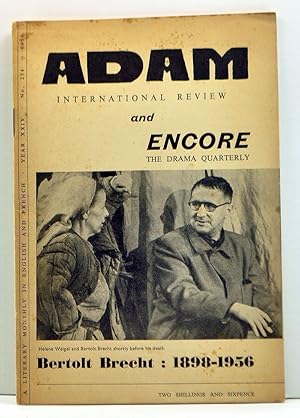 Immagine del venditore per Adam International Review, Number 254 (1956), and Encore, Volume 3, Number 4. Bertolt Brecht: 1898-1956 venduto da Cat's Cradle Books