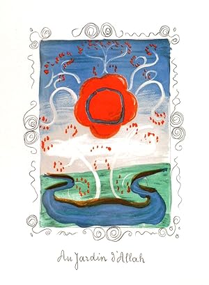 AU JARDIN DALLAH. Original colour lithograph by