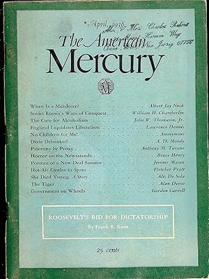 Bild des Verkufers fr THE AMERICAN MERCURY; April, 1938 zum Verkauf von Antic Hay Books