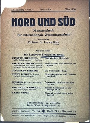 Bild des Verkufers fr Zur Londoner Flottenkonfrerenz; Nord und Sd, Monatsschrift fr internationale Zusammenarbeit, 53. Jg., Heft 3; zum Verkauf von books4less (Versandantiquariat Petra Gros GmbH & Co. KG)