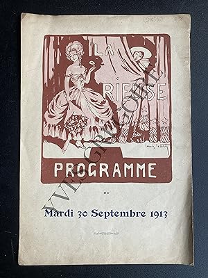 "LA PREFEREE" DE LUCIEN DESCAVES-PROGRAMME-30 SEPTEMBRE 1913-ILLUSTRATION DE LOUIS ICART