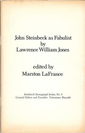 Immagine del venditore per John Steinbeck as Fabulist [ Steinbeck Monograph Series, No. 3 ] venduto da Works on Paper